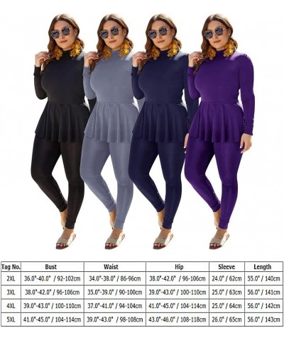 Women's Plus Size Muslim Swimsuits One Piece Modest Burkini Islamic Long Sleeve Full Cover Rash Guard ​Bathing Suits Dark Blu...