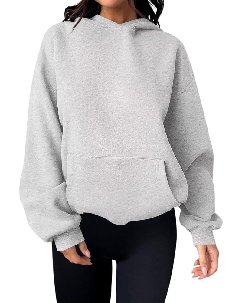 Womens Oversized Sweatshirts Fleece Hoodies Long Sleeve Sweaters Pullover Fall Outfits Y2k Clothes with Pocket B Drop Shoulde...