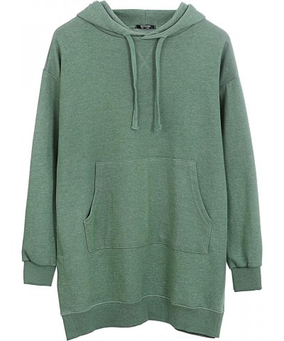 Womens Hoodies Dress Hooded Sweatshirts Loose Fit Long Sleeve Casual Tunic Loungewear 30in-(dcf301)-jadegreen $14.96 Dresses