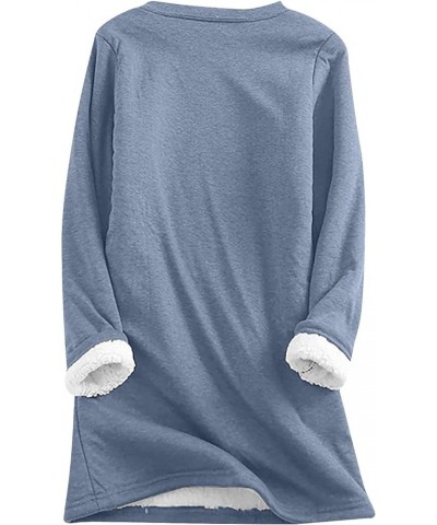 Crewneck Sweatshirt Women Sherpa Lined Fleece Sweatshirts Winter Warm Fuzzy Pullover Thermal Underwear Loungewear 03blue $10....