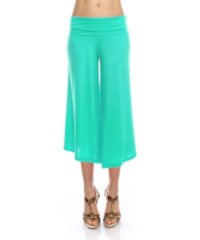 Women's Comfy Chic Palazzo and Capri Culottes Solid Basic Pants(S-5X) 02 Peppermint $10.12 Pants