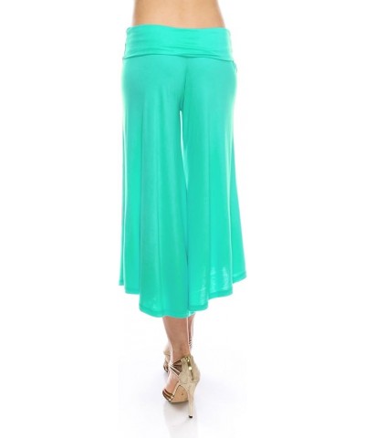 Women's Comfy Chic Palazzo and Capri Culottes Solid Basic Pants(S-5X) 02 Peppermint $10.12 Pants