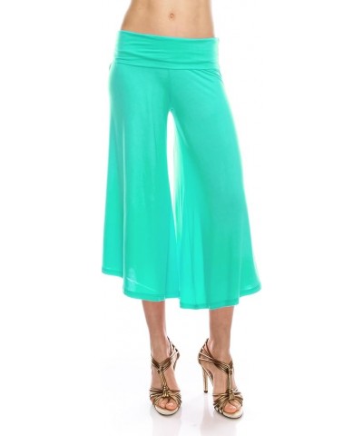 Women's Comfy Chic Palazzo and Capri Culottes Solid Basic Pants(S-5X) 02 Peppermint $10.12 Pants