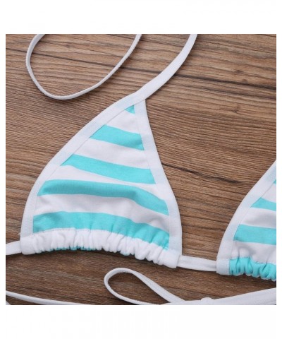 Women Girl Cute Kawaii Bikini Japanese Style Stripe Cotton Panties Cosplay Lingerie Swimsuit Blue $9.85 Swimsuits