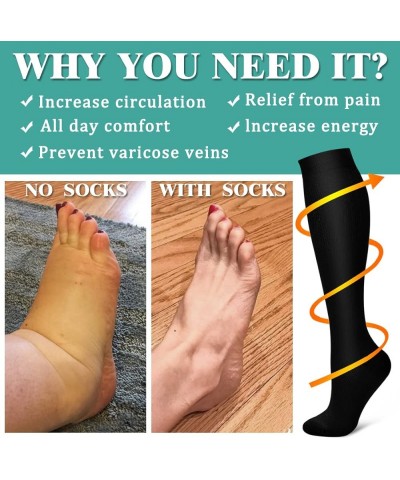 3 Pack Medical Compression Sock-Compression Sock for Women and Men-Best for Running,Nursing,Sports 74-black/Wine/Navy $10.25 ...