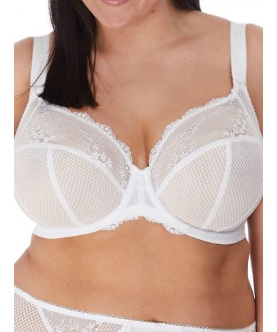 Women's Charley Stretch Lace Underwire Plunge Bra White $32.15 Lingerie