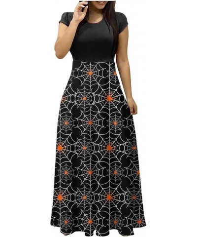 Maxi Dresses for Women 2023 Casual Short Sleeve Empire Waist Loose Floral Plain Long Dresses with Pockets D-multicolour 06 $8...