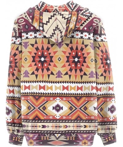 Women's Zip Up Drawstring Drop Shoulder Casual Long Sleeve Sweatshirt Aztec Ethnic Style $17.76 Hoodies & Sweatshirts