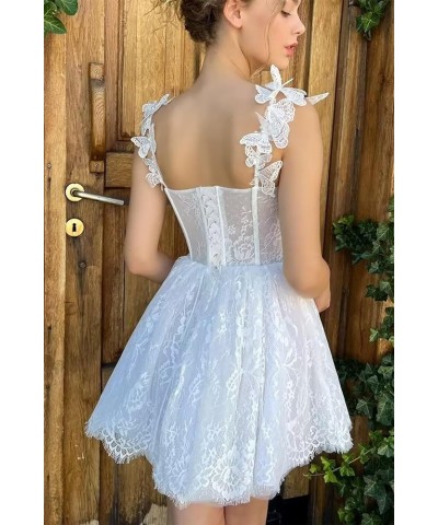 Lace Applique Homecoming Dresses for Teens 2023 Short Tulle Corset Mini Formal Prom Dress Cocktail Party Gown Sage Green $38....