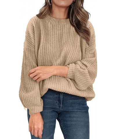 Women's Fashion Sweater Long Sleeve Casual Ribbed Knit Winter Clothes Pullover Sweaters Blouse Top Camel $28.31 Sweaters