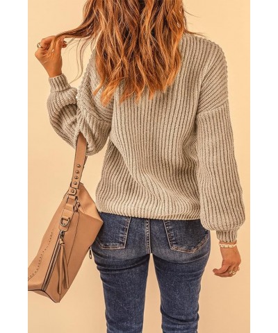 Women's Fashion Sweater Long Sleeve Casual Ribbed Knit Winter Clothes Pullover Sweaters Blouse Top Camel $28.31 Sweaters