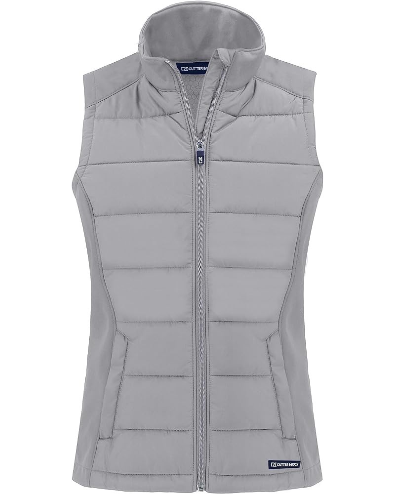 Ladie's Evoke Hybrid Eco Softshell Recycled Womens Full Zip Vest Concrete $57.97 Vests