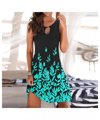 Summer Dresses for Women 2024 Trendy Casual Beach Dress A-Line Sundress Colorful Floral Printed Sleeveless Tank Tunic Dress 0...