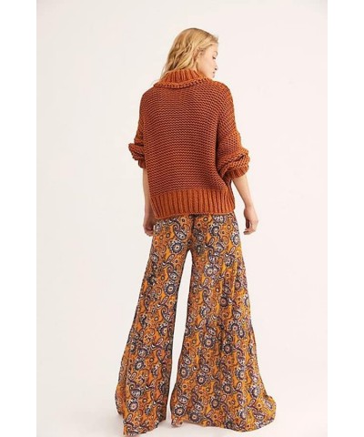 Womens Wide Leg Palazzo Pants Summer Loose Casual Beach Boho Floral Printed Trousers Bohemian Belted Pants Yellow Floral 2 $1...