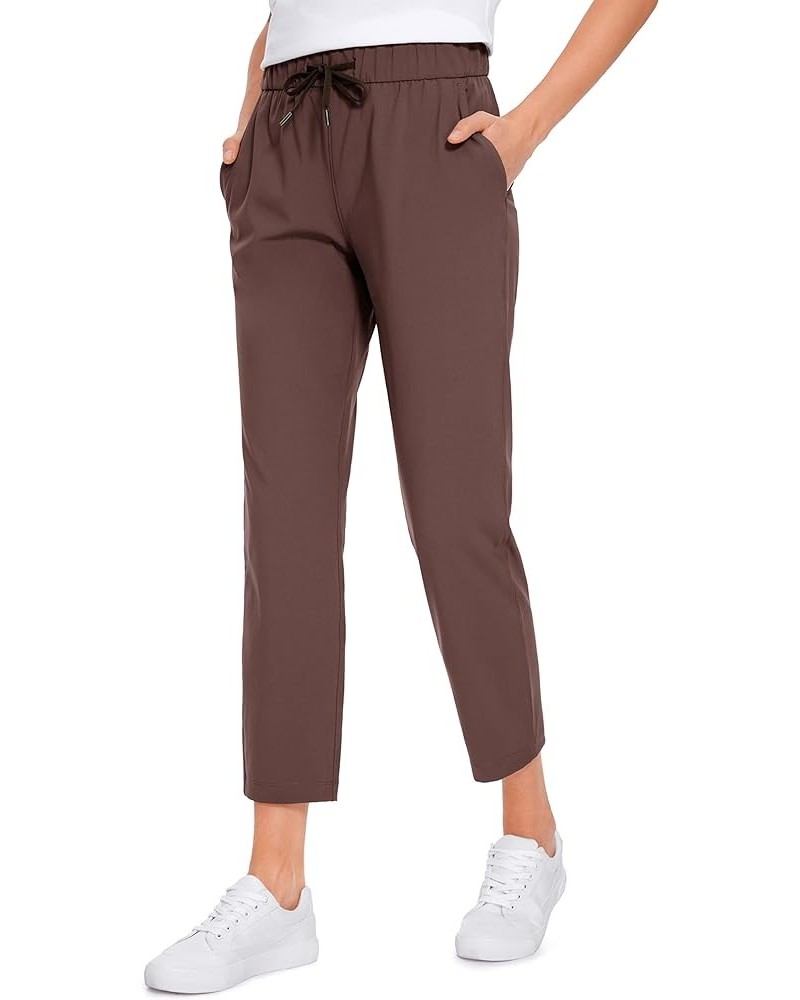 Womens High Waisted 4-Way Stretch Golf Capris 25" Short - Work Pants Athletic Lounge Workout Ankle Pants Taupe $20.21 Activewear