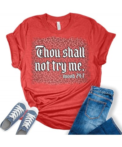 Thou Shall Not Try Mood Mood 24 7 Women Graphic Cute T Shirts Funny Tees T Shirt Black $16.47 T-Shirts