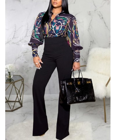 Blouses for Women Dressy Casual Colorful Long Sleeve Shirt Floral Print Tops Loose Collar Sexy T-Shirts Fashion 2023 Colorful...