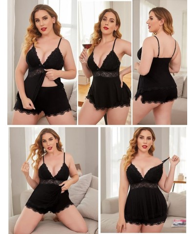 Womens Sweetness Cami Set Lace Camisole Lingerie Nightwear Sexy Pajamas Lounge Sets Black $11.76 Sleep & Lounge