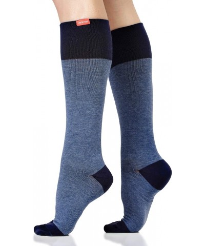 VIM & VIGR Cotton 15-20 mmHg Graduated Compression Socks for Women & Men (Black Solid, Small/Medium (1)) Heathered Navy 2 $23...