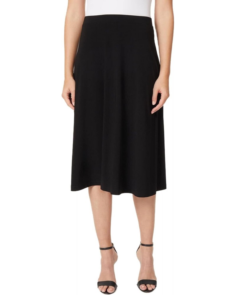 Women's Solid Ity Midi Flared Skirt, Black, Large $32.58 Skirts