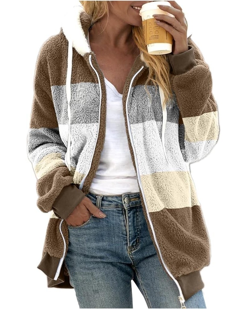 Fuzzy Shaggy Teddy Coats Jacket Cute Hooded Pullover Sweatershirt Solid Artificial Wool Coats Outwear Winter Coat Khaki 7 $17...