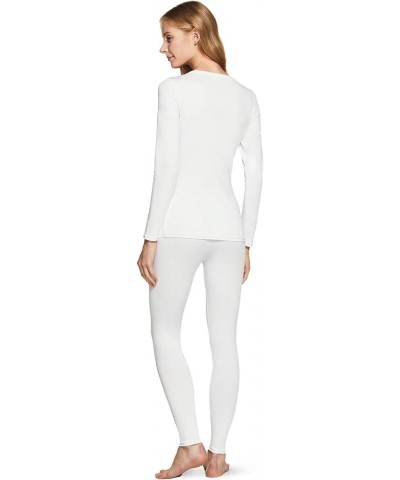 Women's Winter Thermal Underwear Long Johns Set, Top & Bottom for Cold Weather, Warm Base Layer Comfort Fit Set White $10.42 ...