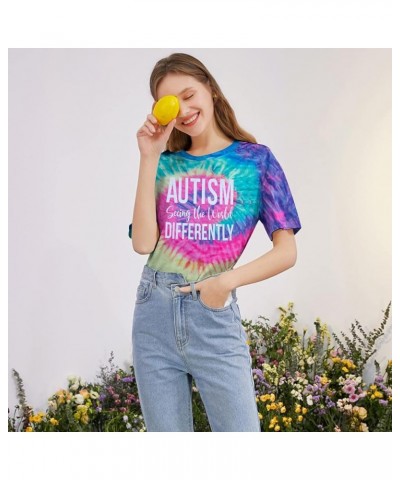 Autism Awareness Shirt Women Autism Seeing The World Differently T-Shirt Casual Bleached Inspirational Tee Tops Multicoloured...