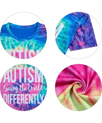 Autism Awareness Shirt Women Autism Seeing The World Differently T-Shirt Casual Bleached Inspirational Tee Tops Multicoloured...