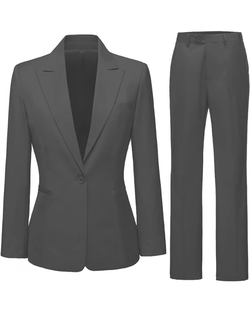 2 Pieces Women Suits One Button Suit for Work Professional Elegant Outfits for Women Formal Pantsuits Evening Party Gray $24....