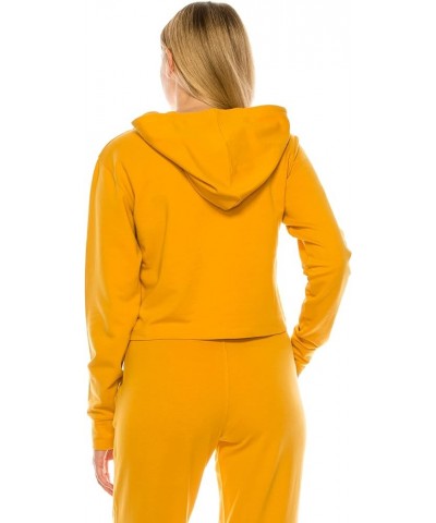 Women's Sport Cropped Top Light Hoodie Mustard $10.55 Activewear