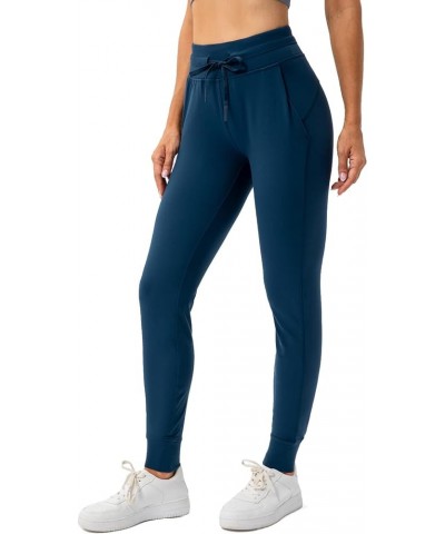 Women's Stretch Workout Joggers Pants - Travel Lounge Running Tapered Sweatpants Slate Teal $10.39 Activewear