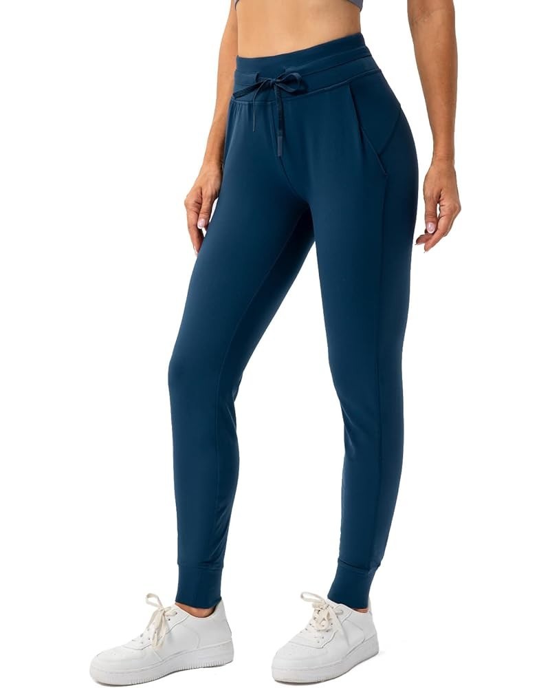 Women's Stretch Workout Joggers Pants - Travel Lounge Running Tapered Sweatpants Slate Teal $10.39 Activewear