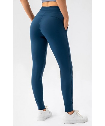 Women's Stretch Workout Joggers Pants - Travel Lounge Running Tapered Sweatpants Slate Teal $10.39 Activewear