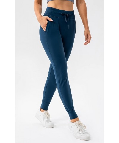 Women's Stretch Workout Joggers Pants - Travel Lounge Running Tapered Sweatpants Slate Teal $10.39 Activewear