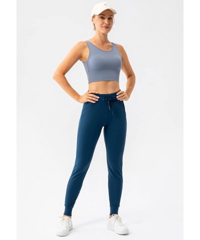 Women's Stretch Workout Joggers Pants - Travel Lounge Running Tapered Sweatpants Slate Teal $10.39 Activewear