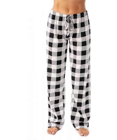 Pajama Pants Cotton Pajamas for Women Oversized Wide Leg Hip Relaxed Fit Tartan Cozy Drawstring Slacks 01-black $8.24 Sleep &...