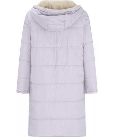 Womens Sherpa Puffer Jackets Zip Up Long Parka Quilted Lightweight Down Coat Fleece Lined Outdoor Anorak Hood White $25.81 Ja...