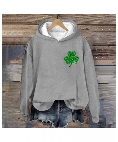 Women's St. Patrick's Day American Flag Print Sweatshirt Shamrock Graphic Casual Tops Clover Long Sleeve Pullover A6-grey $9....