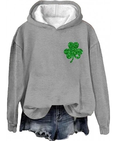 Women's St. Patrick's Day American Flag Print Sweatshirt Shamrock Graphic Casual Tops Clover Long Sleeve Pullover A6-grey $9....