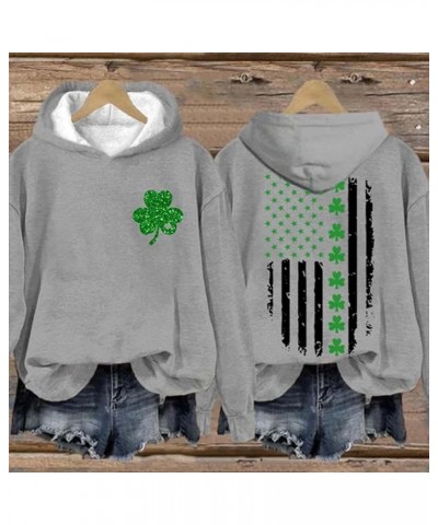 Women's St. Patrick's Day American Flag Print Sweatshirt Shamrock Graphic Casual Tops Clover Long Sleeve Pullover A6-grey $9....