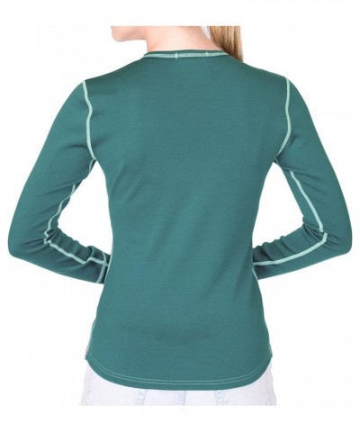 Womens Base Layer 100% Merino Wool Heavyweight 400g Thermal Shirt for Women Teal $41.80 Activewear