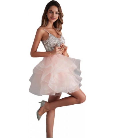 Women's Organza Dress Short Crystal Prom Party Gowns Style2-lavender $35.70 Dresses