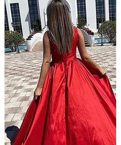 One Shoulder Prom Dresses Long Slit Satin A Line Evening Formal Gowns for Women Peacock $40.27 Dresses