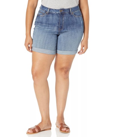 Women's 5 Pocket-Zip Front Seven Inch Rolled Hem Boyfriend Short, Light Denim, 16 $20.42 Shorts