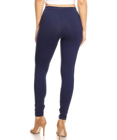 Women's High Waist Premium Cotton Leggings Flared Bootcut Yoga Pants Navy $13.22 Leggings