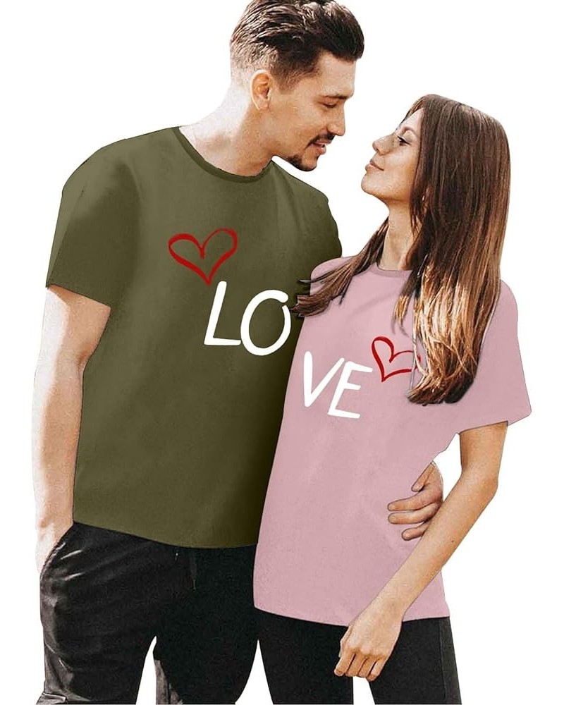 King and Queen Couples Valentines Day Shirt Novelty Short Sleeved Love Printed Tee Shirts Comfortable Lover Matching T-Shirt ...