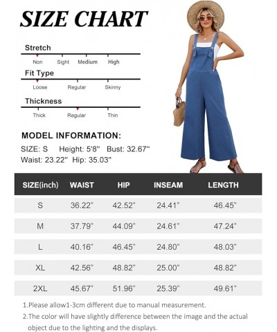 Women's Casual Cotton Overalls Wide Leg Loose Fit Jumpsuit Fashion Baggy Rompers With Pockets Black $18.54 Overalls