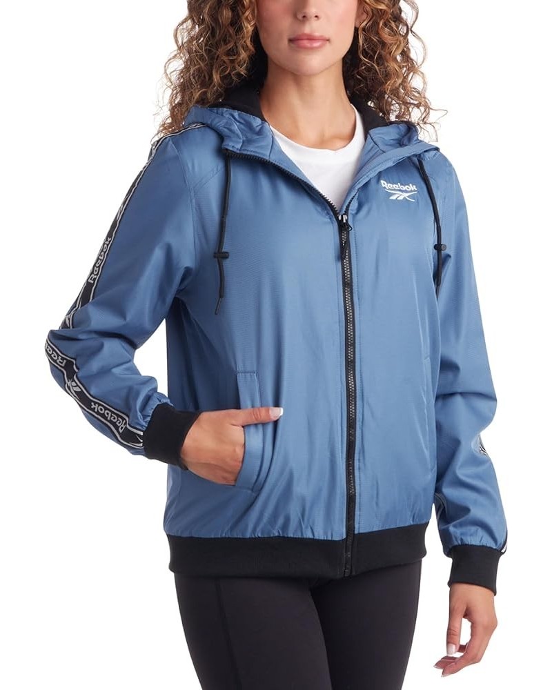 Women's Jacket – Lightweight Weather Resistant Fleece Lined Windbreaker Coat – Classic Windbreaker for Women (S-XL) Hoops Blu...