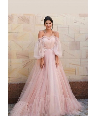 Long Puffy Sleeve Prom Dress Off Shoulder A Line Sweetheart Evening Gowns Party Dresses Ball Gowns for Women Ivory $40.50 Dre...