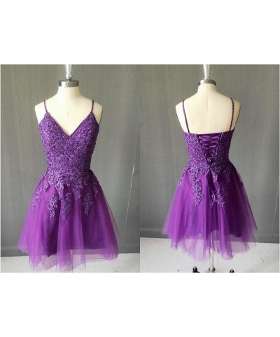 Tulle Homecoming Dresses for Teens 2024 V Neck Applique Short Cocktail Party Dress Pink $33.00 Dresses